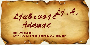 Ljubivoje Adamac vizit kartica